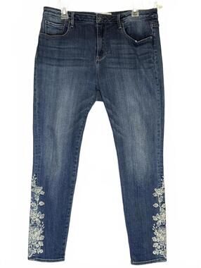 Driftwood Jackie High Rise Embroidered Jeans W32 L28